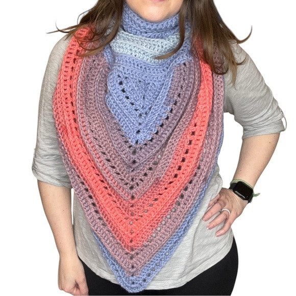 Hand Crafted Accessories - Handcrafted Crochet Cowl Neck Scarf New Handmade by Seller One Size Adult Knit